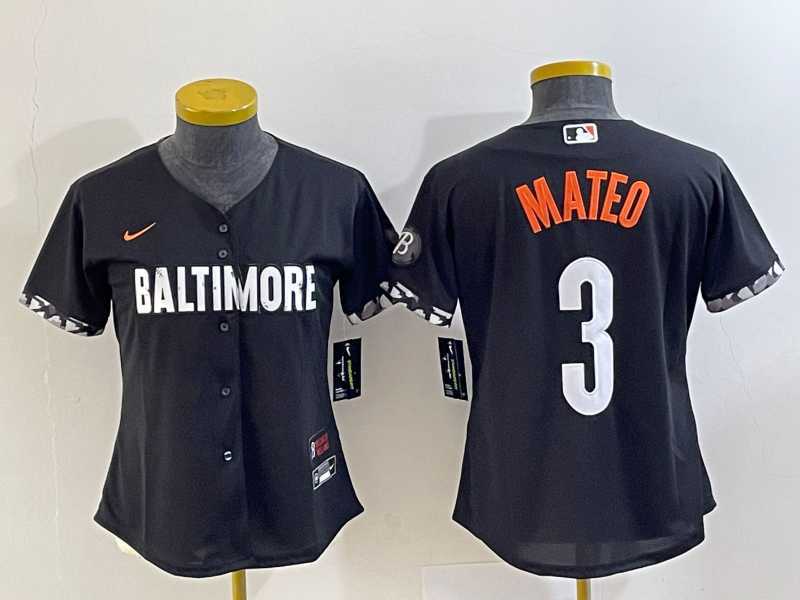Youth Baltimore Orioles #3 Jorge Mateo Black 2023 City Connect Cool Base Stitched Jerseys->mlb youth jerseys->MLB Jersey